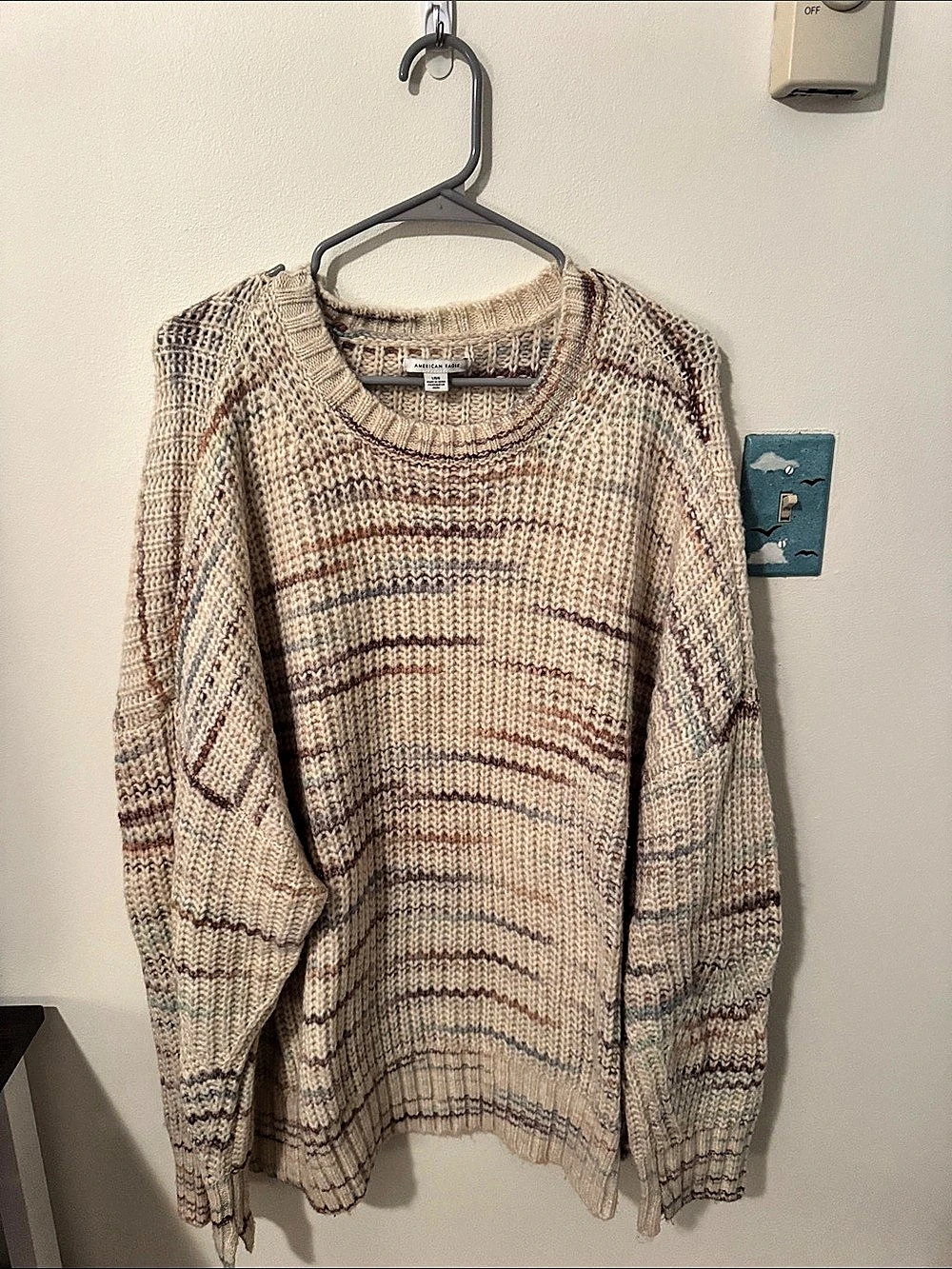 American Eagle Outfitters American Eagle Striped Waffle Knit Crewneck Sweater